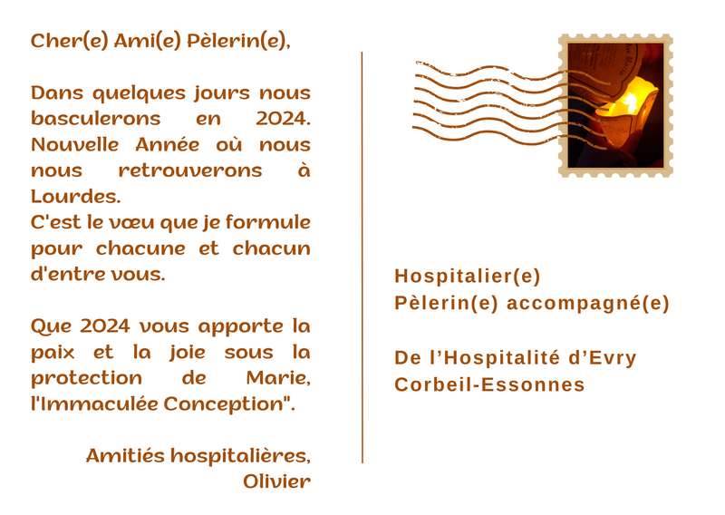 Carte voeux 2024 Hospitalité Evry verso