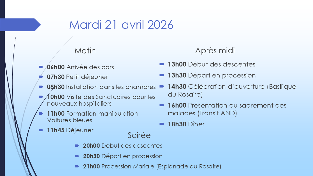 Programme mardi 21 avril 2026